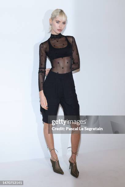 Iris Law attends the Givenchy Womenswear Fall Winter 2023-2024 show as part of Paris Fashion Week on March 02, 2023 in Paris, France.