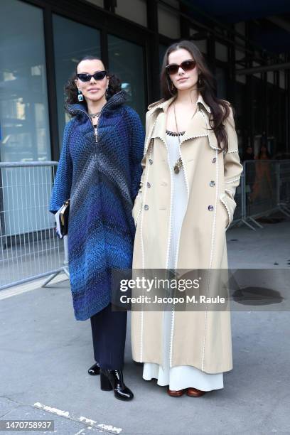 Debi Mazar and Evelina Maria Corcos attend the Chloé Womenswear Fall Winter 2023-2024 show as part of Paris Fashion Week on March 02, 2023 in Paris,...