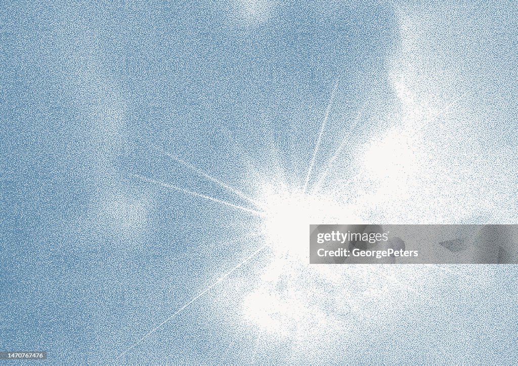 Ilustración de fondo de nubes y rayos de sol