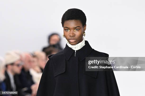 Model walks the runway during the Chloé Womenswear Fall Winter 2023-2024 show as part of Paris Fashion Week on March 02, 2023 in Paris, France.