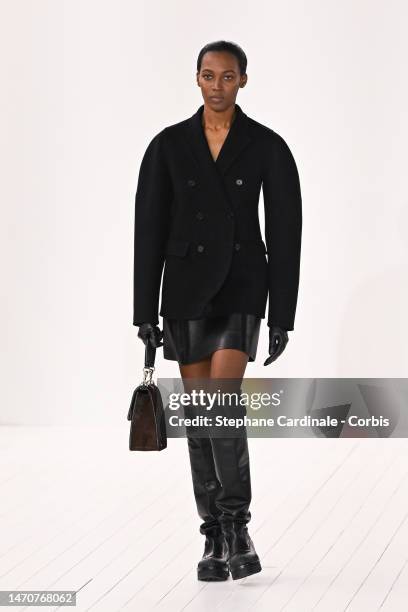 Model walks the runway during the Chloé Womenswear Fall Winter 2023-2024 show as part of Paris Fashion Week on March 02, 2023 in Paris, France.