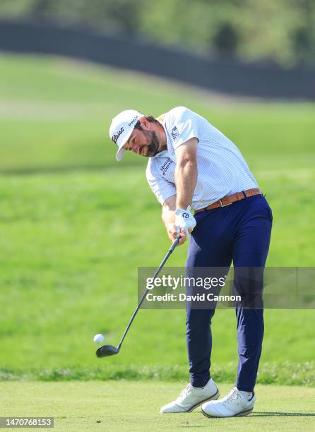 Cameron Young of The uNited States plays his tee shot on the 18th hole during the first round of the Arnold Palmer Invitational presented by...