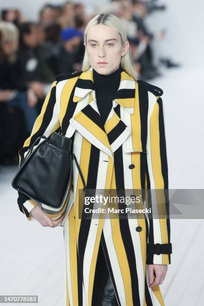 Model walks the runway during the Chloé Womenswear Fall Winter 2023-2024 show as part of Paris Fashion Week on March 02, 2023 in Paris, France.