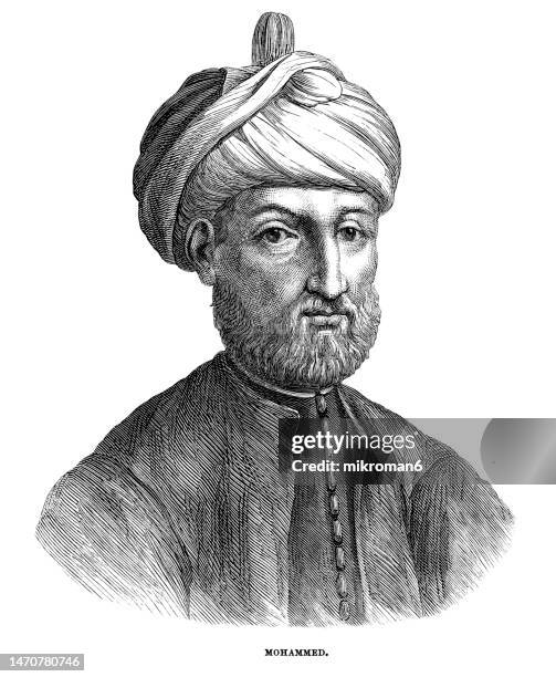 portrait of muhammad (c. 570 – 8 june 632 ce) an arab religious, social, and political leader and the founder of islam - muhammad biblisk person bildbanksfoton och bilder