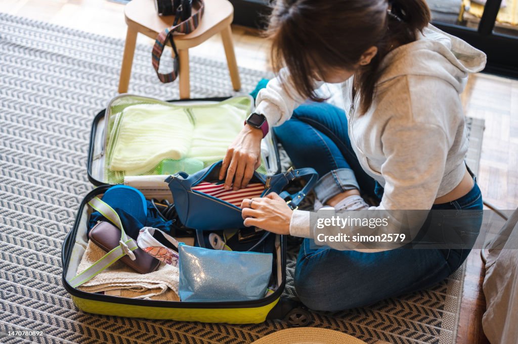 Missing Backpack An Asian Woman Discovering And Open Backpack Searching Missing Wallet ...