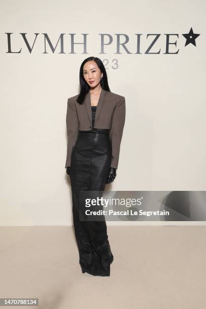 Chriselle Lim attends the LVMH Prize Cocktail as part of Paris Fashion Week on March 02, 2023 in Paris, France.