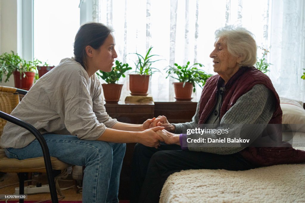 A helping hand. Volunteering and senior care.