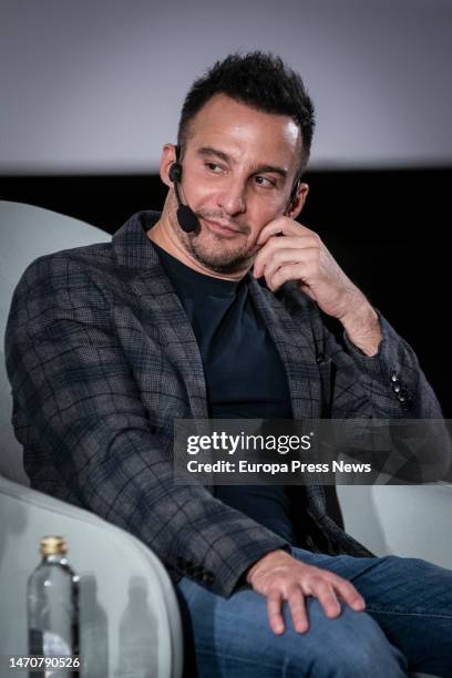 Film director Alejandro Amenabar during the presentation of the book 'Amenabar. El valor de contar historias' by Pau Gomez, at the Academia de Cine,...