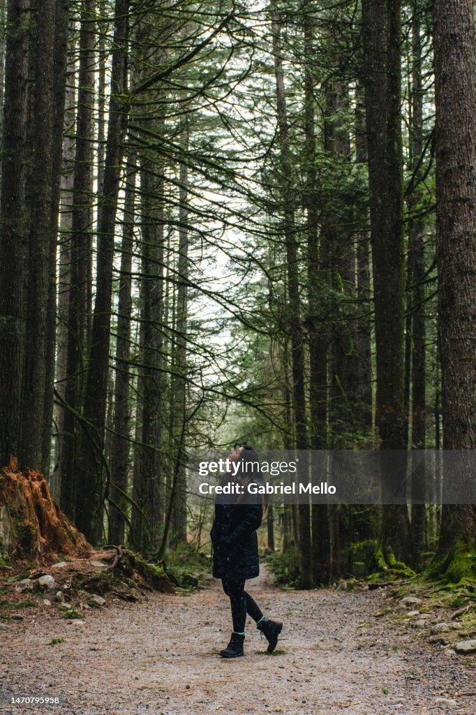 Woman in the woods