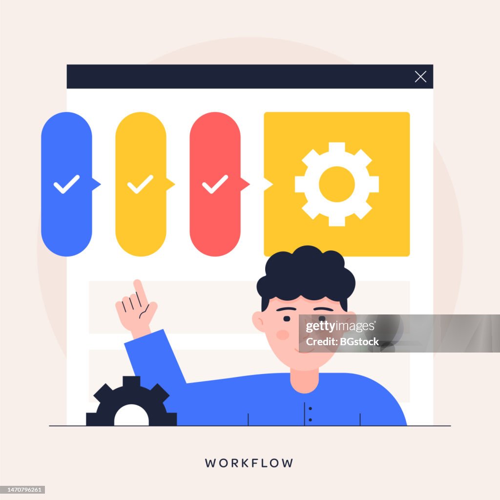 Empty Work Flows Workflow Flat Style Illustration High-Res Vector Graphic - Getty Images