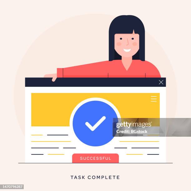Let's Complete Task 98 Completed Tasks High Res Illustrations - Getty Images