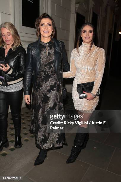 Kym Marsh and Emilie Mae Cunliffe seen attending Cabaret - gala night at Playhouse Theatre on March 02, 2023 in London, England.