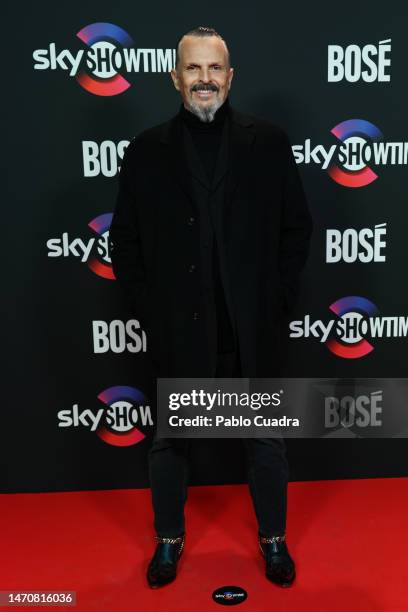 Miguel Bose attends the exclusive new streaming service SkyShowtime launch event at DOMO360 on March 02, 2023 in Madrid, Spain.