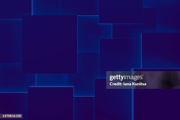 abstract dark blue 3d cubes background. - dark blue background stockfoto's en -beelden