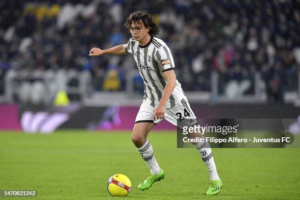 Martin Palumbo of Juventus controls the ball during the Serie C Coppa Italia Final First Leg match between Juventus Next Gen and Vicenza at Allianz...