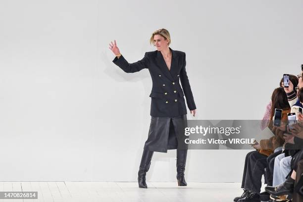 Fashion designer Gabriela Hearst walks the runway during the Chloe Ready to Wear Fall/Winter 2023-2024 fashion show as part of the Paris Fashion Week...