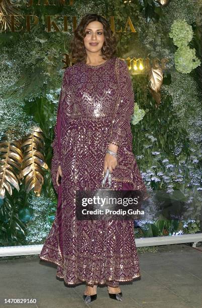 Sonali Bendre attends the launch of Abu Jani-Sandeep Khosla's fashion Collection 'Mera Noor Hai Mashhoor' on March 02, 2023 in Mumbai, India