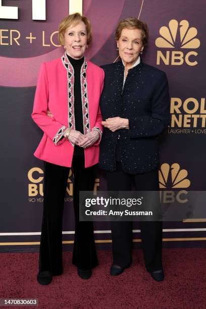 Carol Burnett and Julie Andrews attend NBC's "Carol Burnett: 90 Years of Laughter + Love" Birthday Special at Avalon Hollywood & Bardot on March 02,...