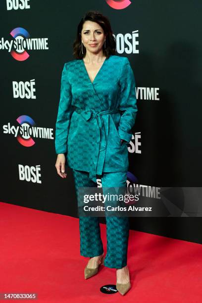 Alicia Borrachero attends the presentation of the biopic "Bose" by the new streaming service SkyShowtime at the DOMO360 on March 02, 2023 in Madrid,...