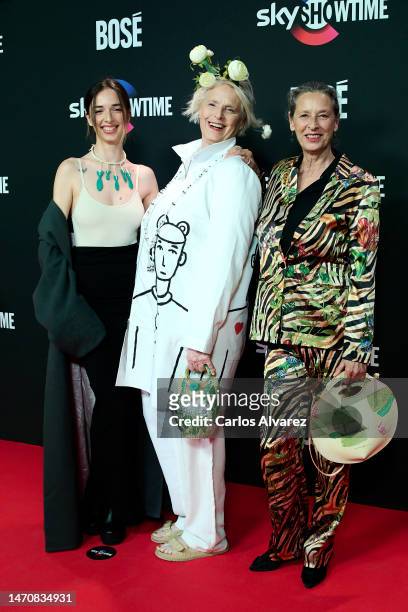 Palito Dominguin, Lucia Dominguin and Paola Dominguin attend the presentation of the biopic "Bose" by the new streaming service SkyShowtime at the...