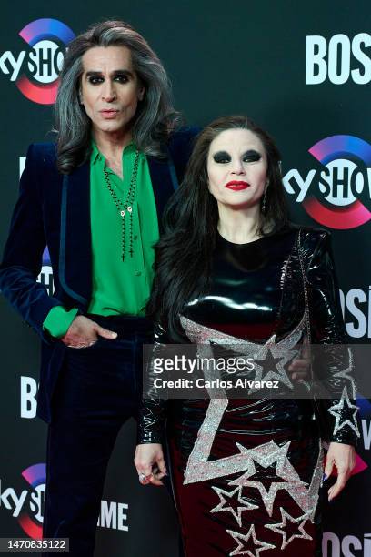 Mario Vaquerizo and Alaska attend the presentation of the biopic "Bose" by the new streaming service SkyShowtime at the DOMO360 on March 02, 2023 in...