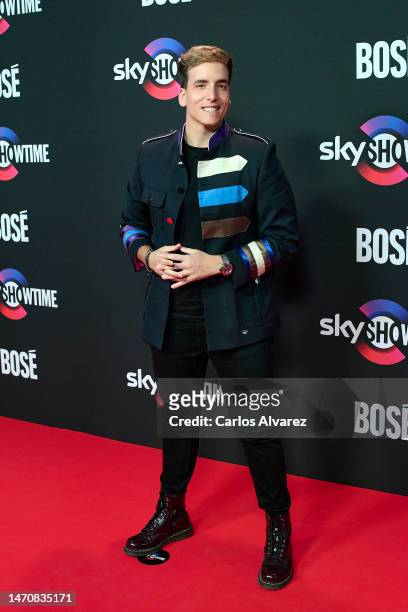 Xuxo Jones attends the presentation of the biopic "Bose" by the new streaming service SkyShowtime at the DOMO360 on March 02, 2023 in Madrid, Spain.
