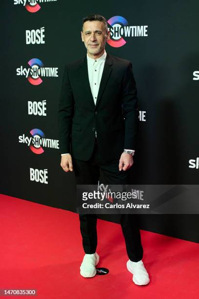 Nacho Fresneda attends the presentation of the biopic "Bose" by the new streaming service SkyShowtime at the DOMO360 on March 02, 2023 in Madrid,...