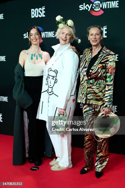 Palito Dominguin, Lucia Dominguin and Paola Dominguin attend the presentation of the biopic "Bose" by the new streaming service SkyShowtime at the...