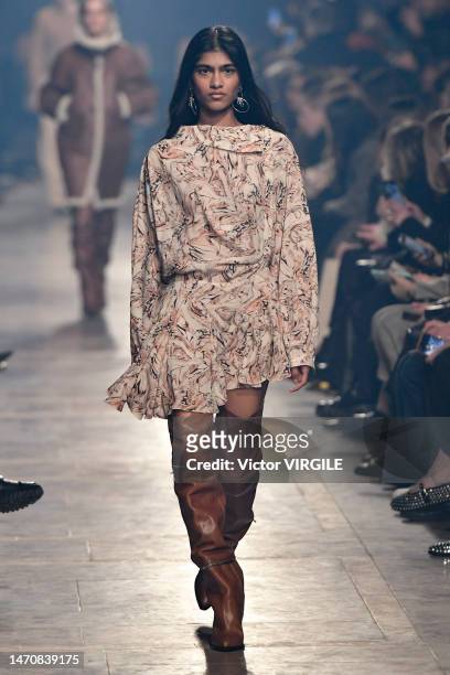 Model walks the runway during the Isabel Marant Ready to Wear Fall/Winter 2023-2024 fashion show as part of the Paris Fashion Week on March 2, 2023...