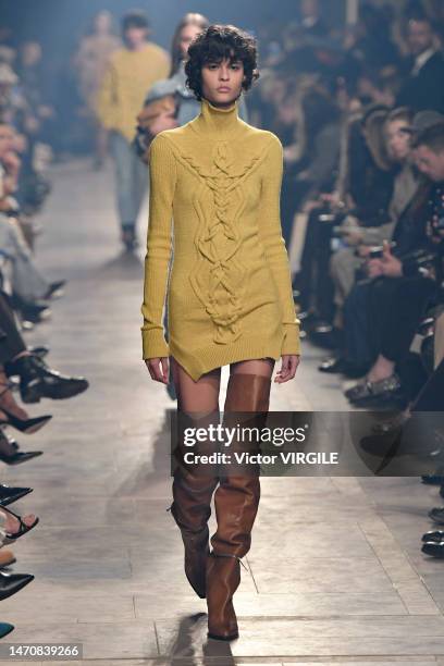 Model walks the runway during the Isabel Marant Ready to Wear Fall/Winter 2023-2024 fashion show as part of the Paris Fashion Week on March 2, 2023...