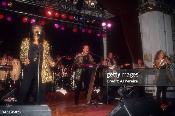 Harry Wayne Casey and KC and The Sunshine Band perform at the Waldorf Astoria hotel on March 10, 1998 in New York City.