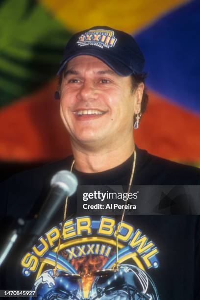 Musician Harry Wayne Casey of KC and The Sunshine Band attends a press conference to announce his band performing at the Super Bowl XXXIII Postgame...