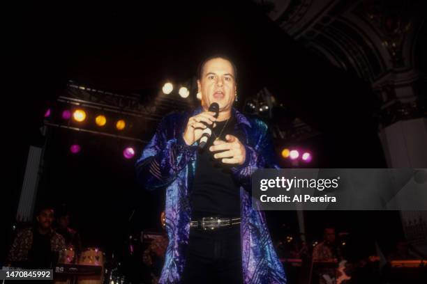 Harry Wayne Casey and KC and The Sunshine Band perform at the Waldorf Astoria hotel on March 10, 1998 in New York City.