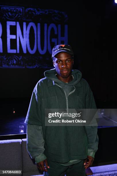 Daniel Caesar attends his "Never Enough" album listening session at The Academy on March 02, 2023 in Toronto, Ontario.