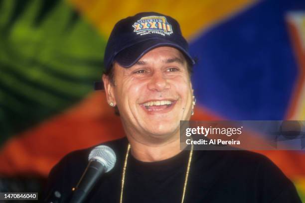 Musician Harry Wayne Casey of KC and The Sunshine Band attends a press conference to announce his band performing at the Super Bowl XXXIII Postgame...