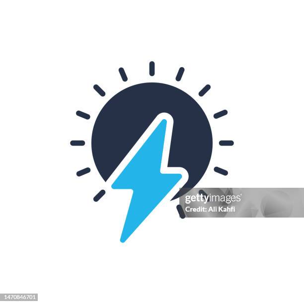 sun energy icon. single solid icon. vector illustration. for website design, logo, app, template, ui, etc. - control panel stock illustrations