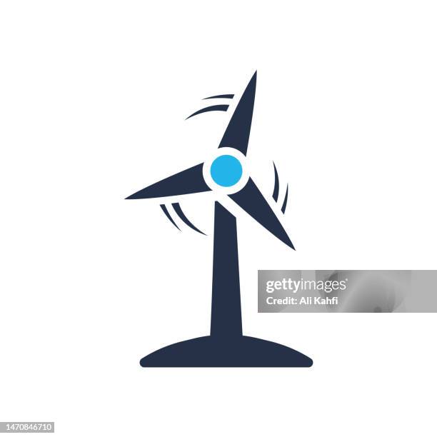 wind turbine icon. single solid icon. vector illustration. for website design, logo, app, template, ui, etc. - propeller isolated stock illustrations
