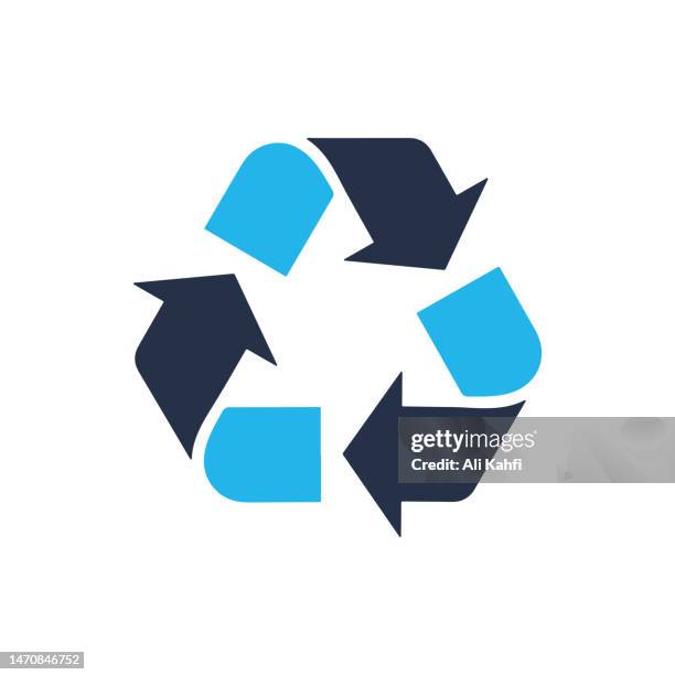 symbol "recyceln". einzelnes durchgehendes symbol. vektordarstellung. für website-design, logo, app, vorlage, benutzeroberfläche usw. - lifecycle stock-grafiken, -clipart, -cartoons und -symbole