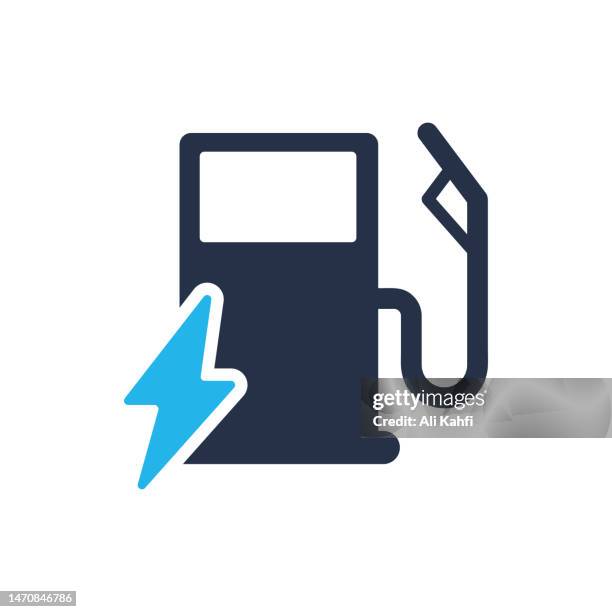 charging station icon. single solid icon. vector illustration. for website design, logo, app, template, ui, etc. - electric car engine stock illustrations