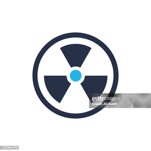 radioaktives nukleares symbol. einzelnes durchgehendes symbol. vektordarstellung. für website-design, logo, app, vorlage, benutzeroberfläche usw. - radioactive wallpaper stock-grafiken, -clipart, -cartoons und -symbole