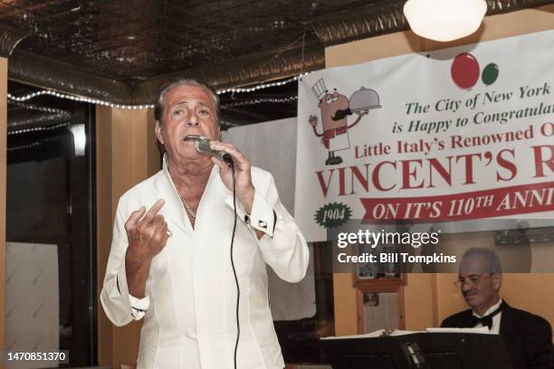 Gianni Russo, who played 'Carlo' in the film THE GODFATHER, performs at Vincents Restaurant in Little Italy on September 14th, 2014 in New York City.
