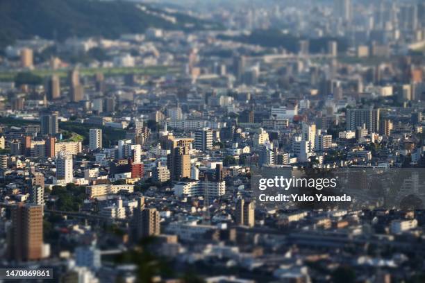 scenic view of suburb in hiroshima - sunset - townscape stock pictures, royalty-free photos & images