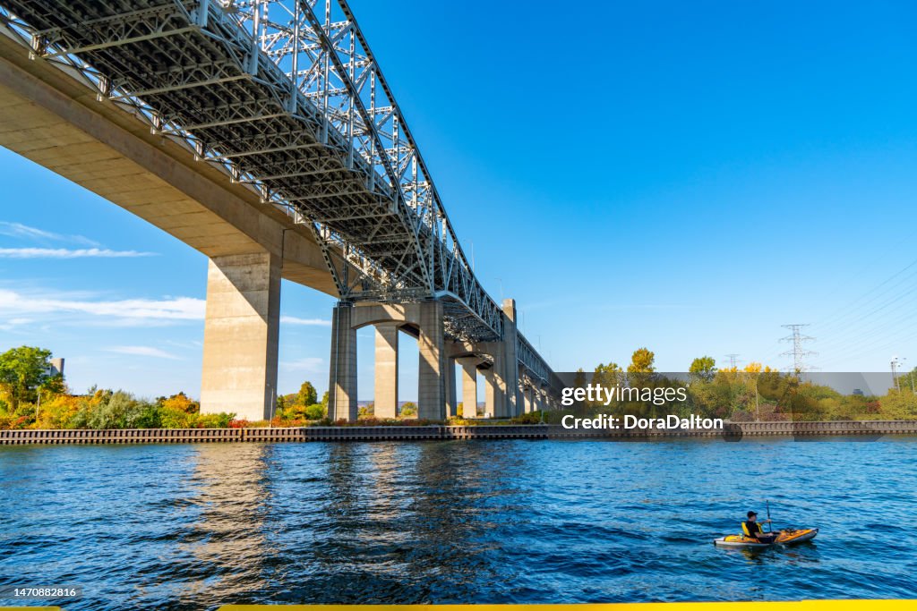 Queen Elizabeth Way QEW Highway Bridge and Canal, Ontario, Canada