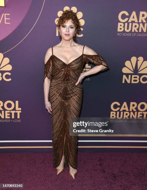 Bernadette Peters arrives at the NBC's "Carol Burnett: 90 Years Of Laughter + Love" Birthday Special at Avalon Hollywood & Bardot on March 02, 2023...