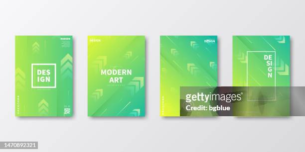 brochure template layout, green cover design, business annual report, flyer, magazine - chevron pattern stock illustrations