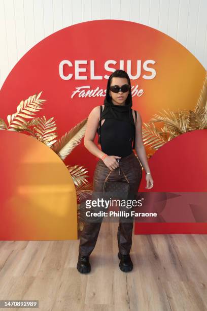 Louie Castro attends the CELSIUS Fantasy Vibe launch event and after party on March 02, 2023 in Malibu, California.