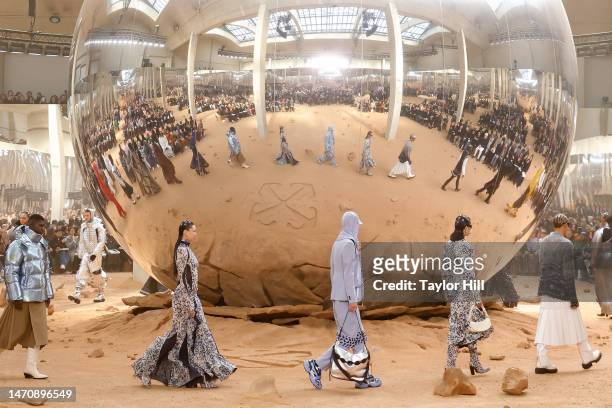 The finale during the Off-White Womenswear Fall Winter 2023-2024 show as part of Paris Fashion Week on March 02, 2023 in Paris, France.