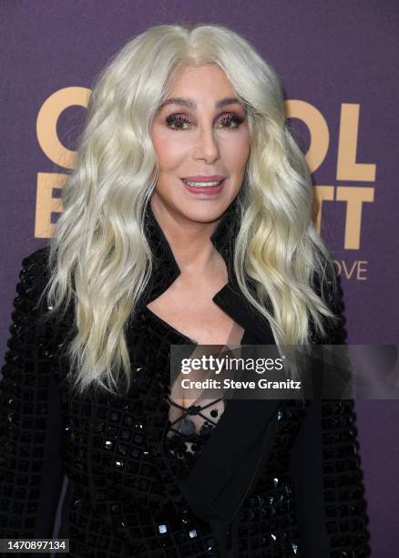 Cher arrives at the NBC's "Carol Burnett: 90 Years Of Laughter + Love" Birthday Special at Avalon Hollywood & Bardot on March 02, 2023 in Los...