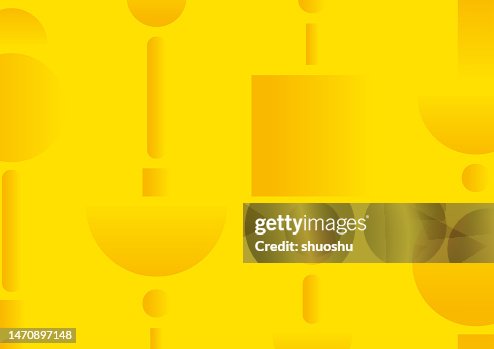 Abstract Bright Modern Total Yellow Random Geometric Shapes Poster ...