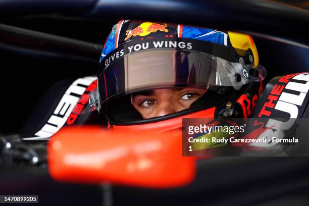 Sebastian Montoya of Colombia and Hitech Pulse-Eight prepares to drive during practice ahead of Round 1:Sakhir of the Formula 3 Championship at...